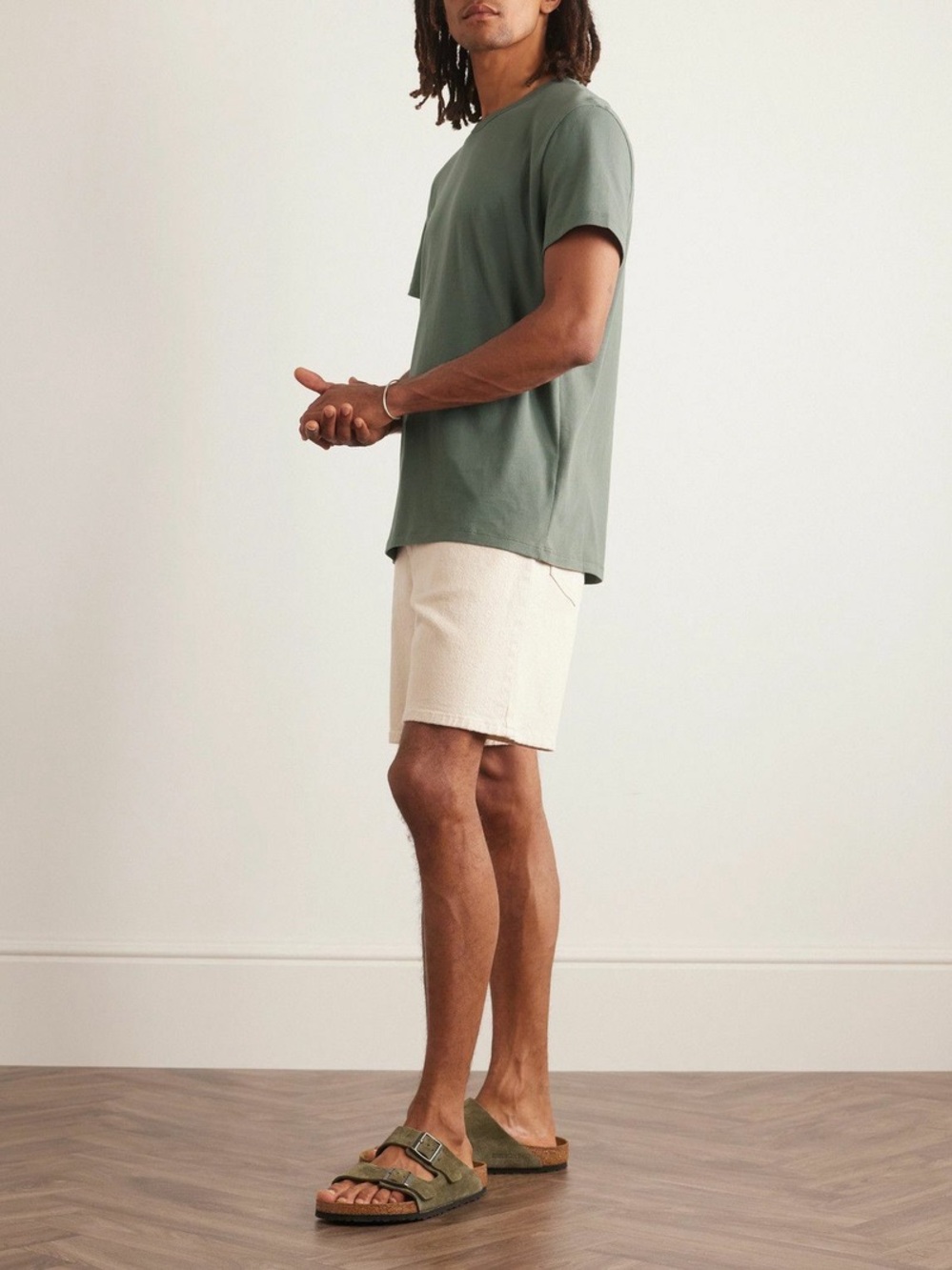 NEW Club Monaco Men’s Short Sleeve Crewneck Tee Shirt Green Pima Cotton *911